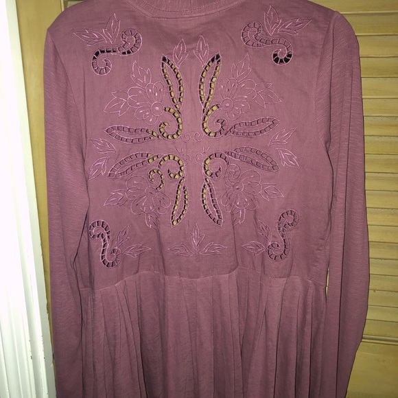 Logo by Lori Goldstein. Beautiful mauve duster long sleeve. - Picture 4 of 5